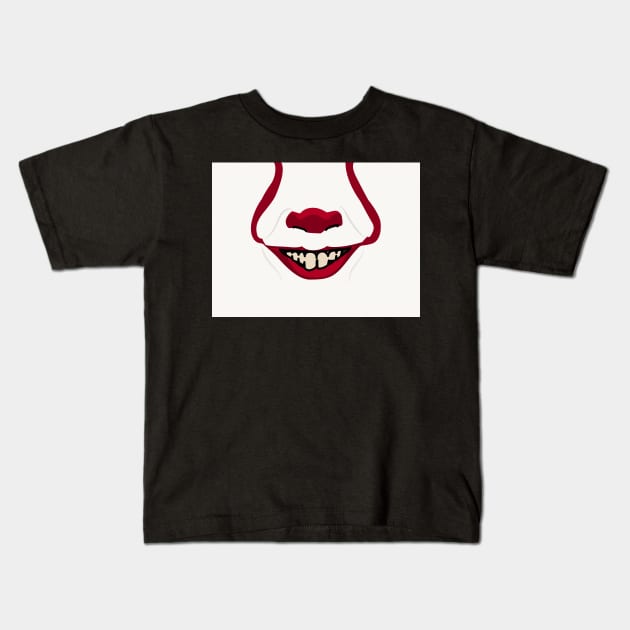 Creepy Clown Mouth Kids T-Shirt by Jakmalone